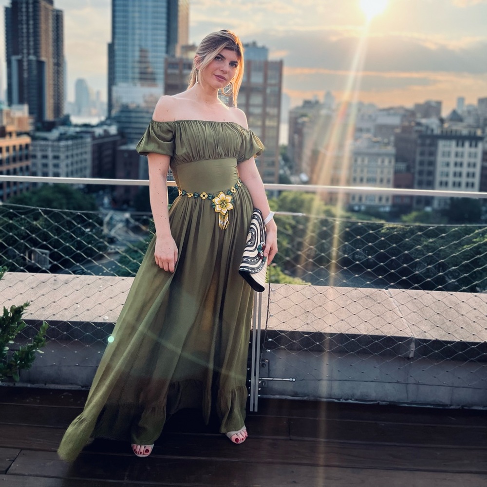 Beaded South American / Southwest Style flower necklace /small belt